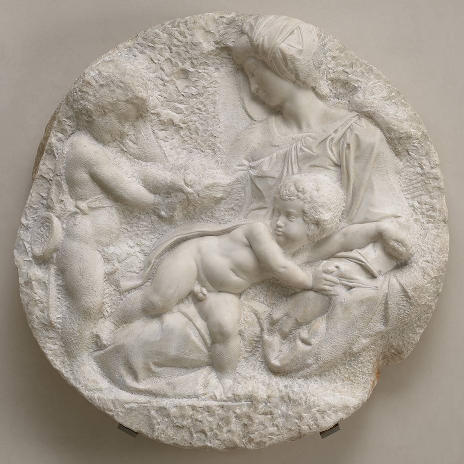 Virgen con niño y San Juan (1504-05). Michelangelo Buonarotti 
