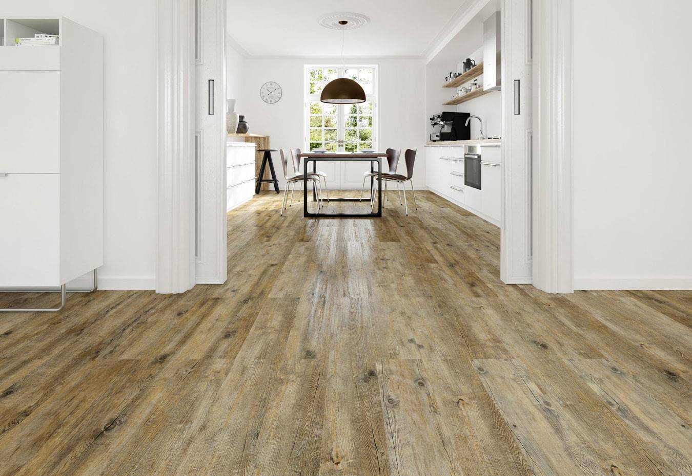 Con aspecto de madera natural. Pavimento vinílico Scala 30 Connect, de DLW Flooring vinilo suelo
