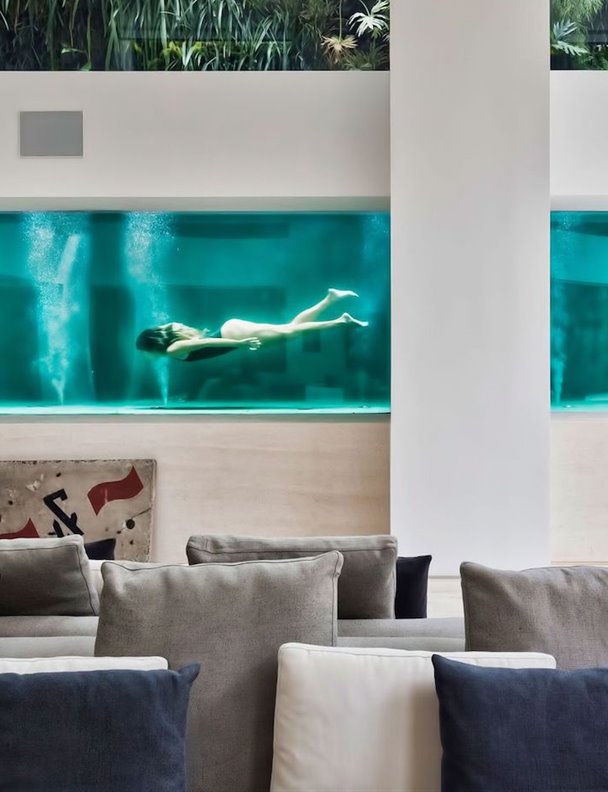 11 piscinas transparentes que se integran en el interior de casa