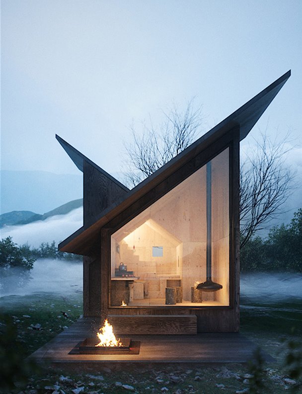 Una cabaña prefabricada de madera que puedes construir por tu cuenta
