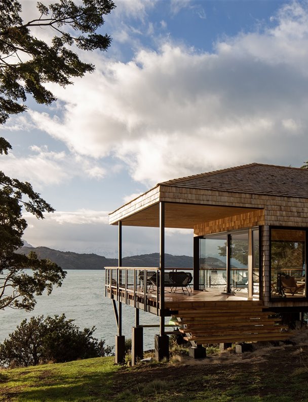 Para disfrutar de la Patagonia chilena, nada mejor que esta casa prefabricada