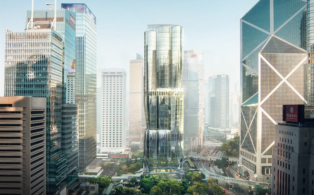El rascacielos de Zaha Hadid se levantará en pleno distrito financiero de Hong Kong, junto a otros edificios emblemáticos como el Banco de China de Ieoh Ming Pei o el edificio HSBC de Foster+Partners.