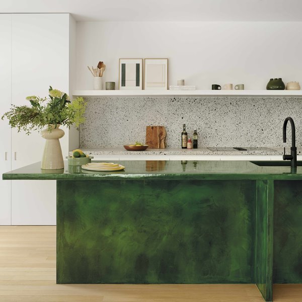 Casa verde cocina verde