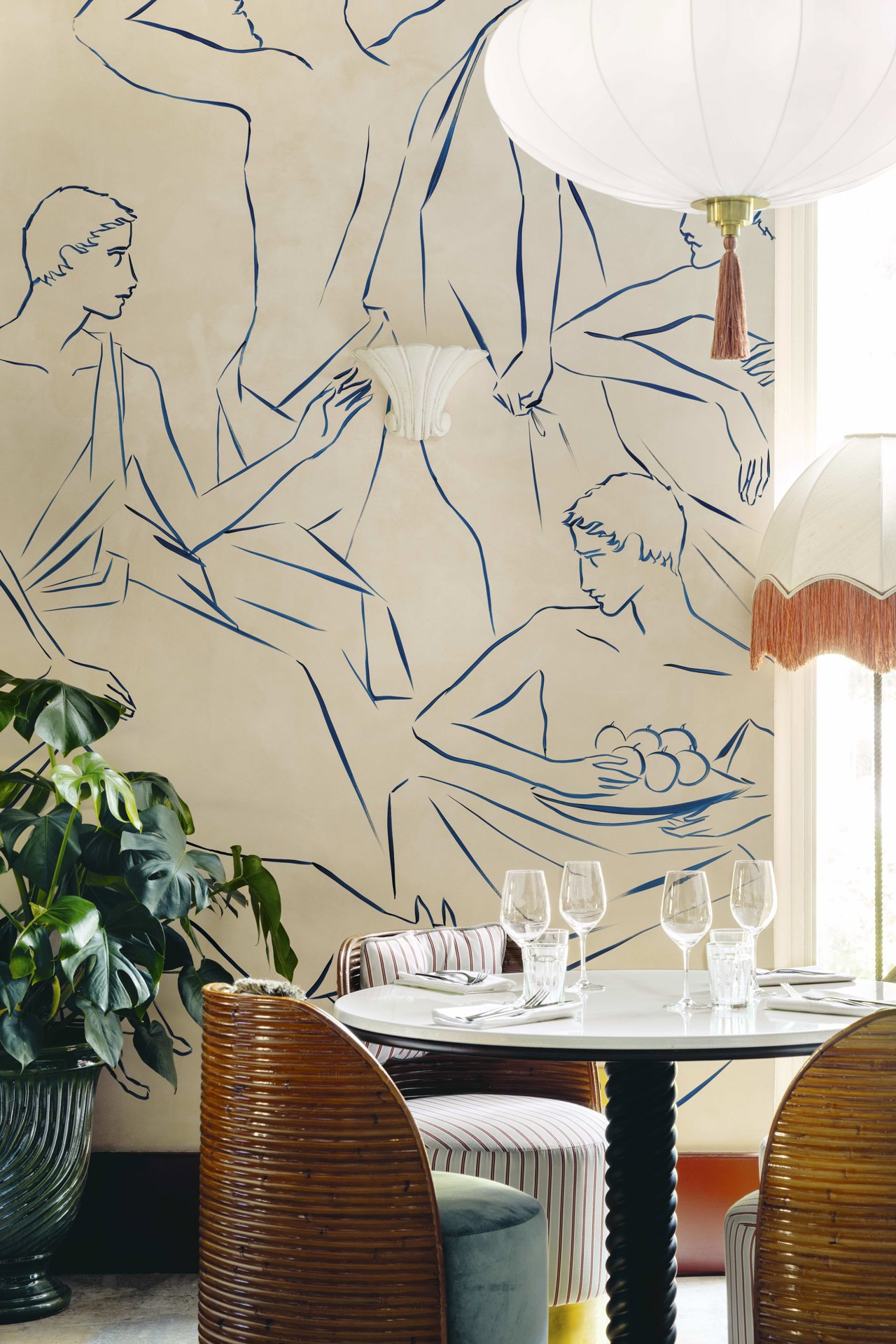 Mural del restaurante Bambini de París, de Virginie Friedmann y Delphine Versace