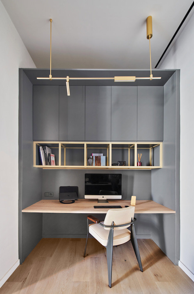 Despacho gris- con detalles en latón.
