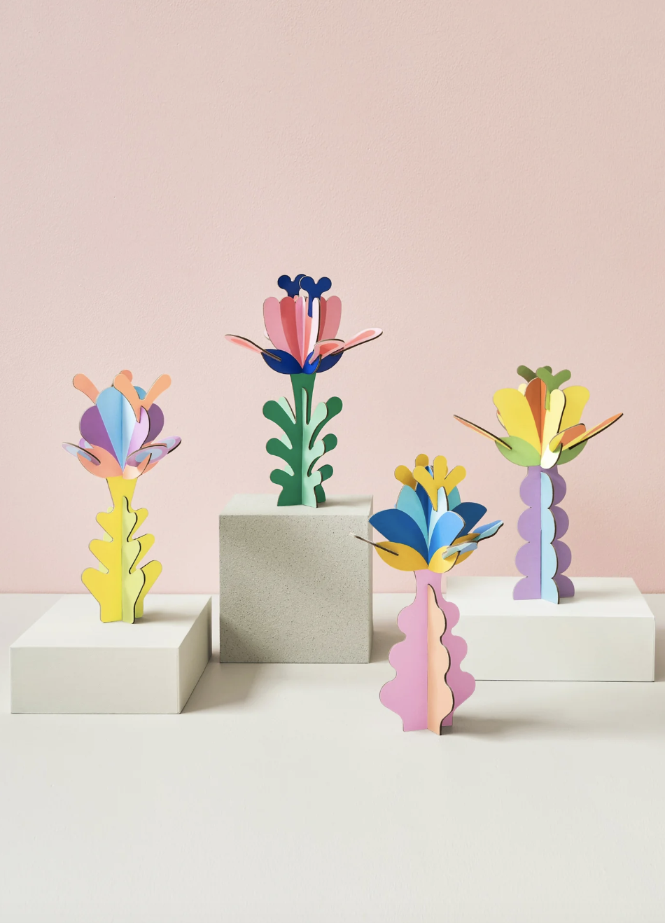 floreros de papel de colores