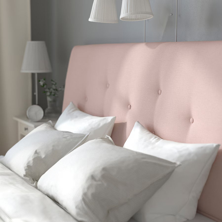 canapé tapizado rosa claro  