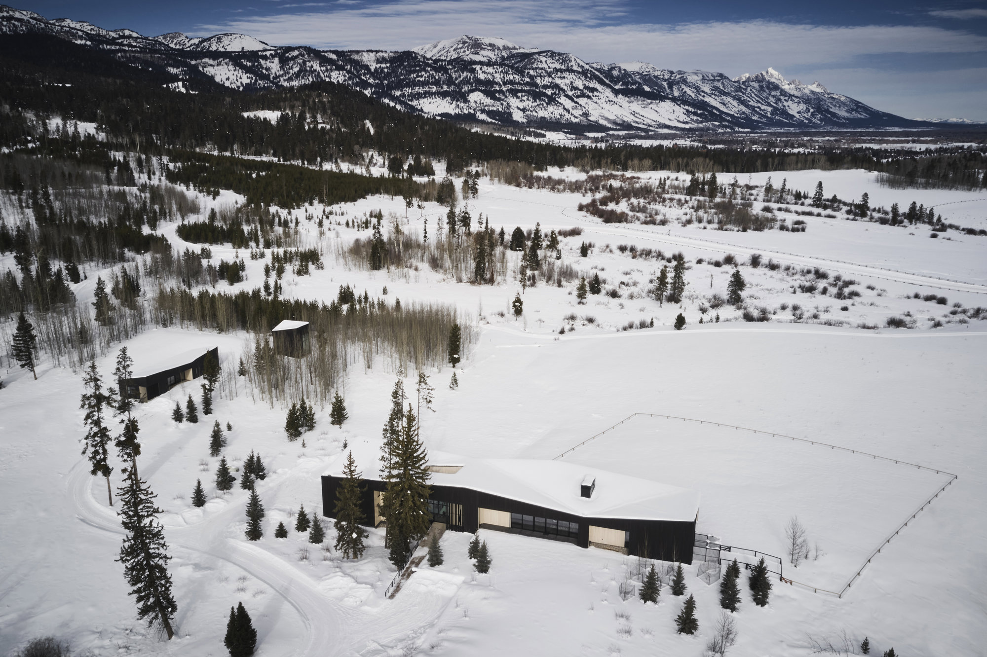 casa en paisaje nevado casa CLB