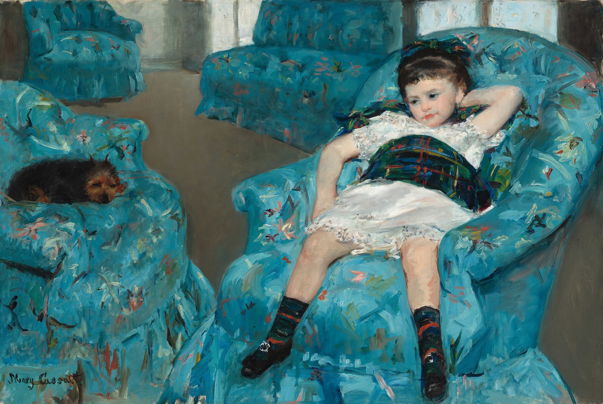 Niña en sillón azul, Mary Cassat, 1878