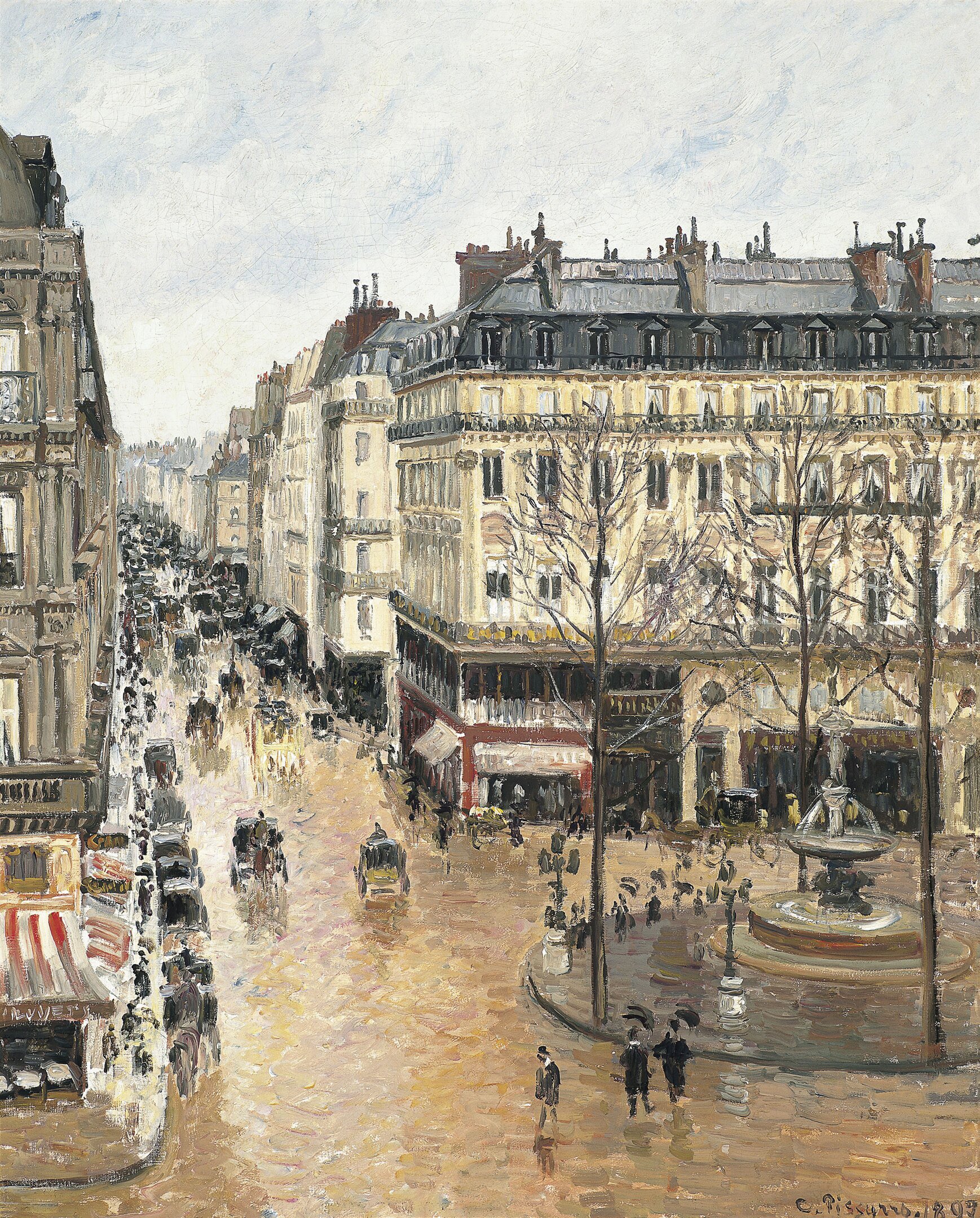 Rue Saint-Honoré por la tarde. Efecto de lluvia, Camille Pissarro, 1897