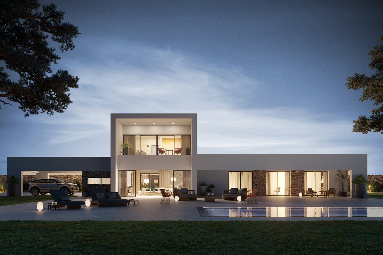 Además de diseños a medida, Hormipresa ofrece nueve modelos de casas prefabricadas a precios muy competitivos, como la casa L6 de la imagen, con una superficie de 235 metros cuadrados más 83 de pérgolas a partir de 346.000 euros. 