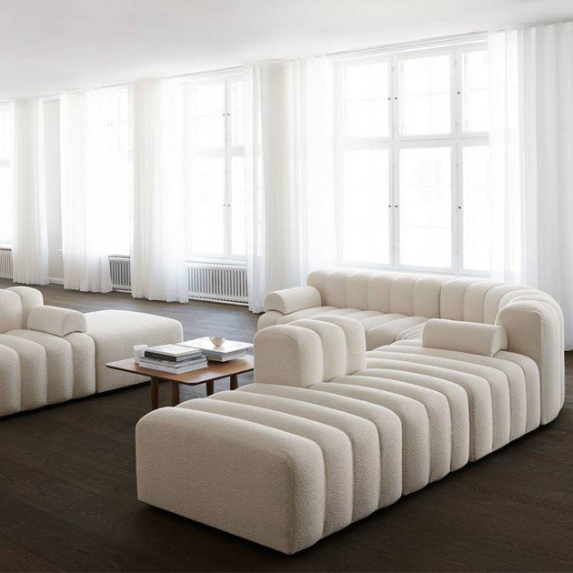 sofá modular curvas blanco