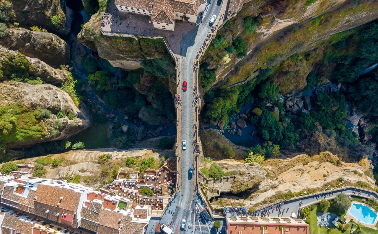 Vista aérea del impresionante puente de Ronda