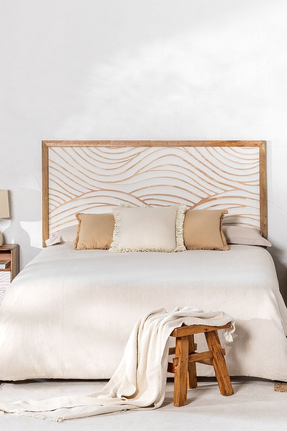 cabecero para cama de 150 cm en madera de mango myanna