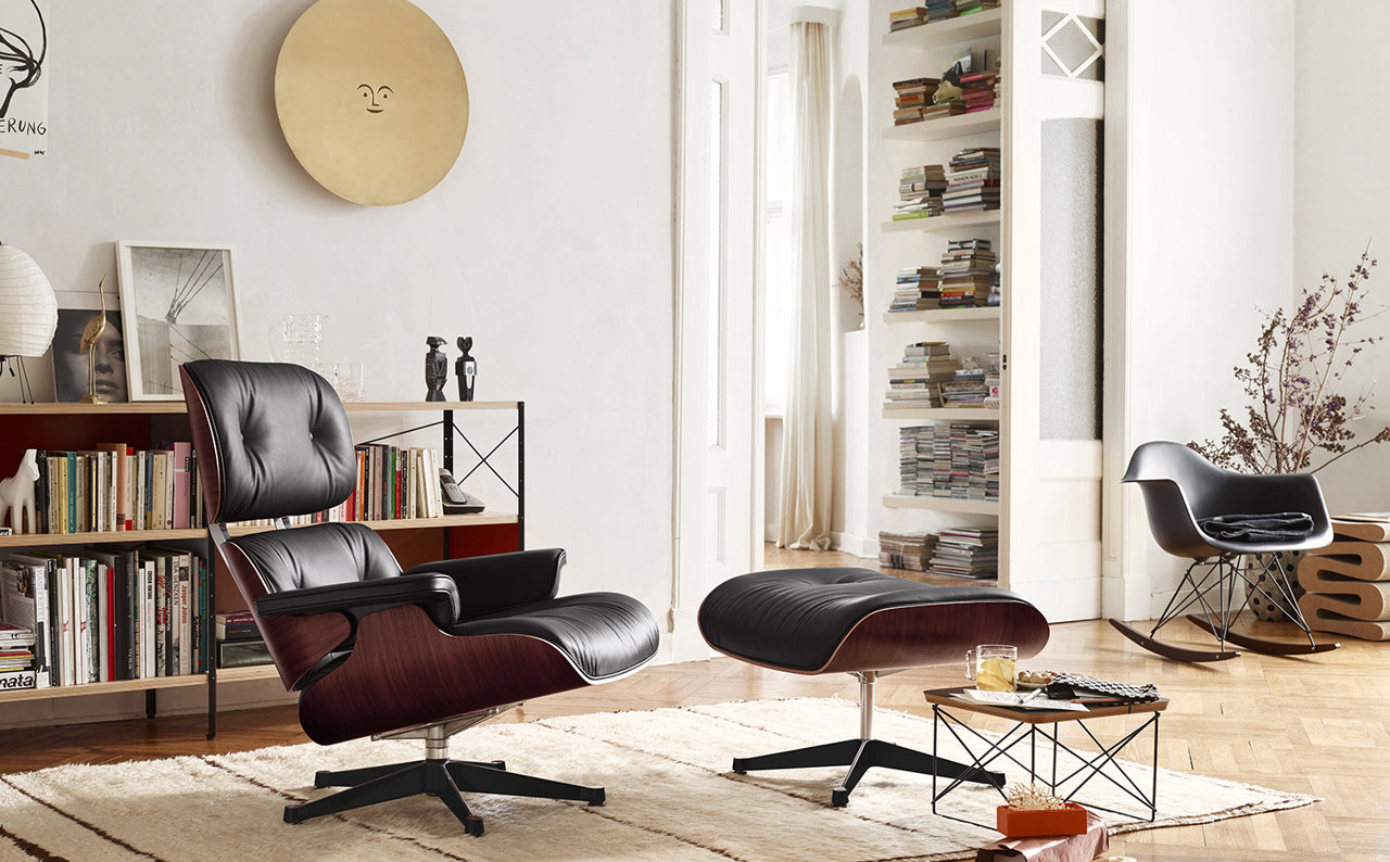 Lounge Chair y otomana, de los Eames.