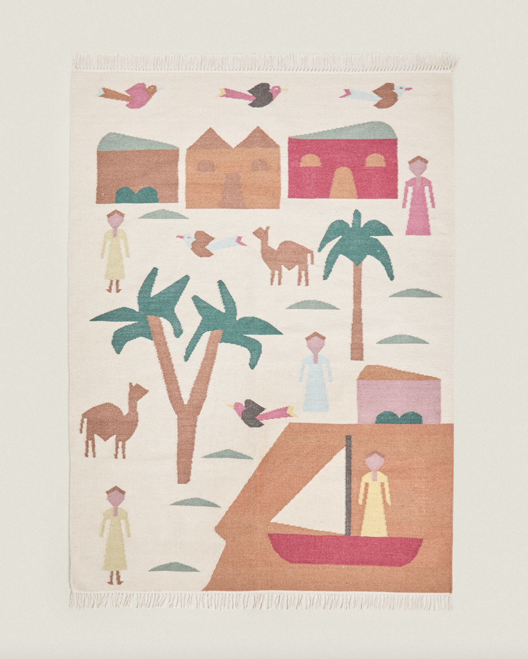 La alfombra campestre de Zara Home que agrega tonos naturales.