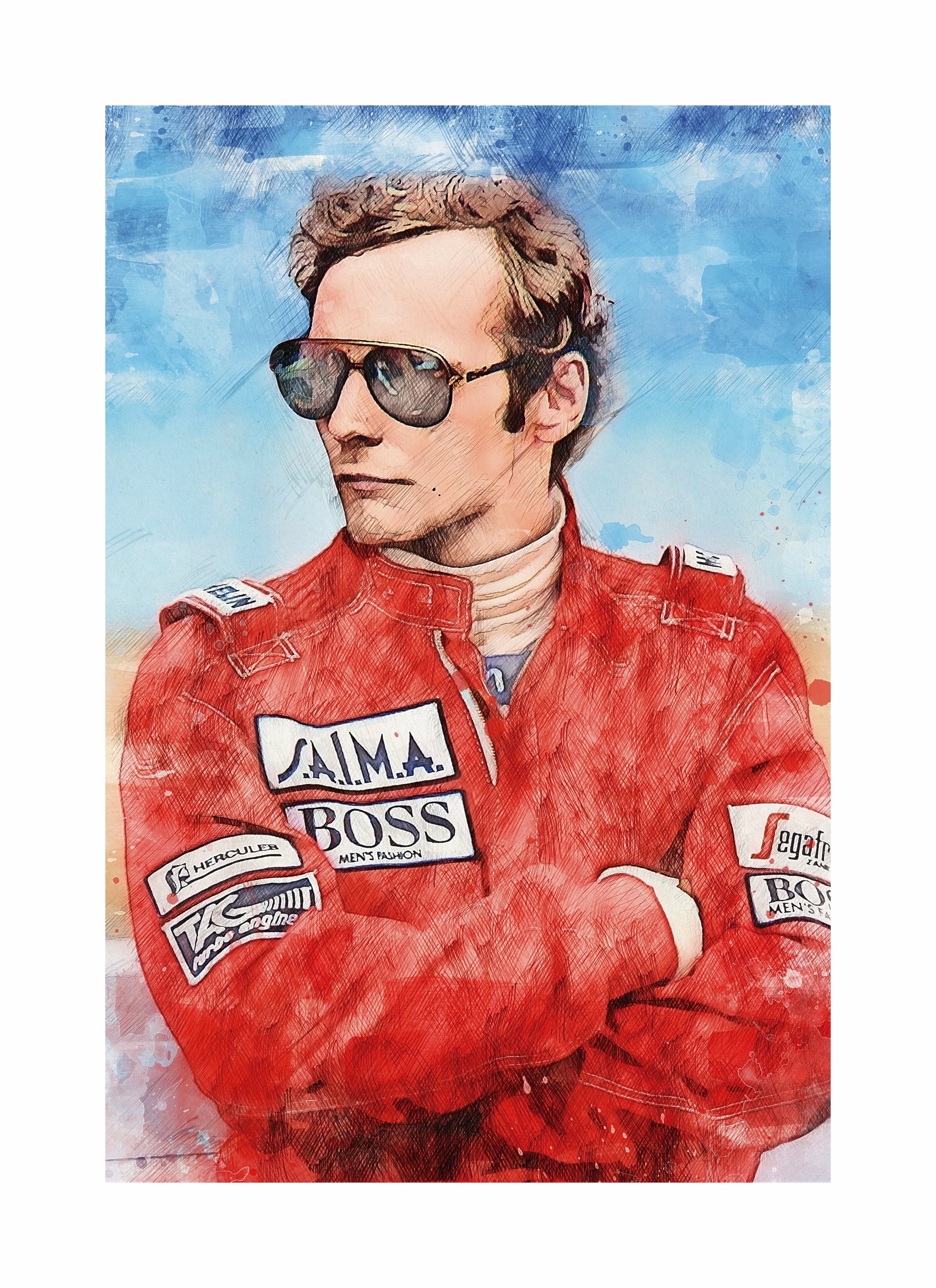 retrato de niki lauda