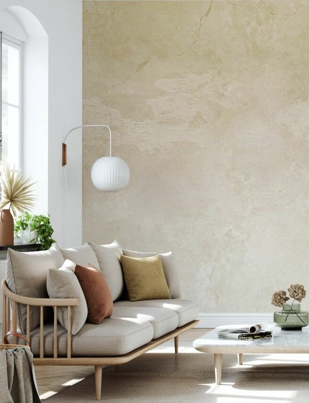 El papel pintado con efecto piedra más bonito y elegante para pisos rústicos es francés