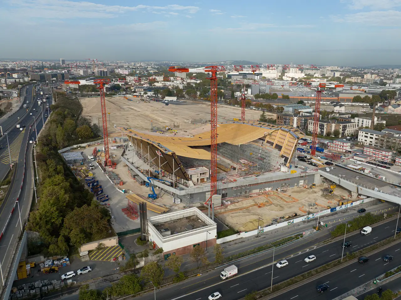 Imagen de los trabajos de construcción del Centro Acuático de los JJ.OO de París 2024