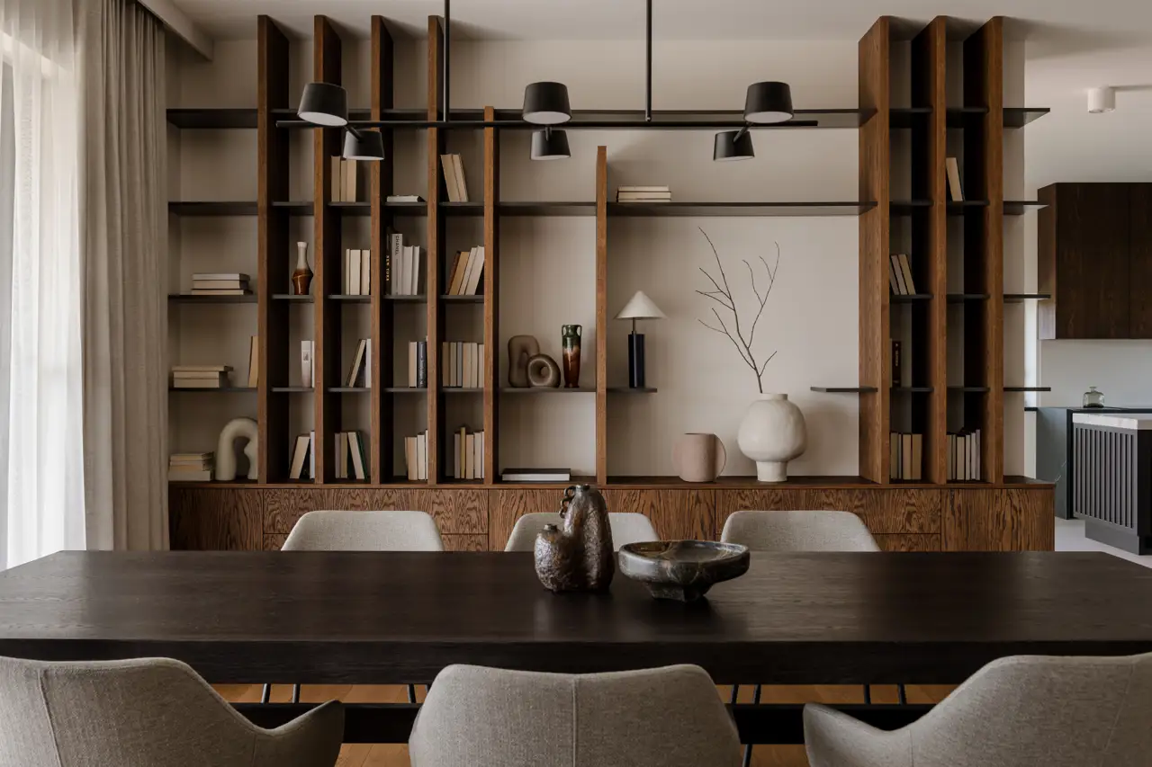 Una librería a la medida de madera. Proyecto: Oskar Firek Architects