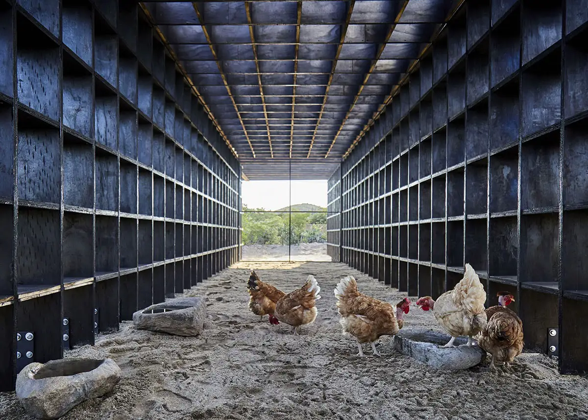 El gallinero que ha creado Kengo Kuma en Casa Wabi (México) está inspirado en las viviendas comunitarias. 