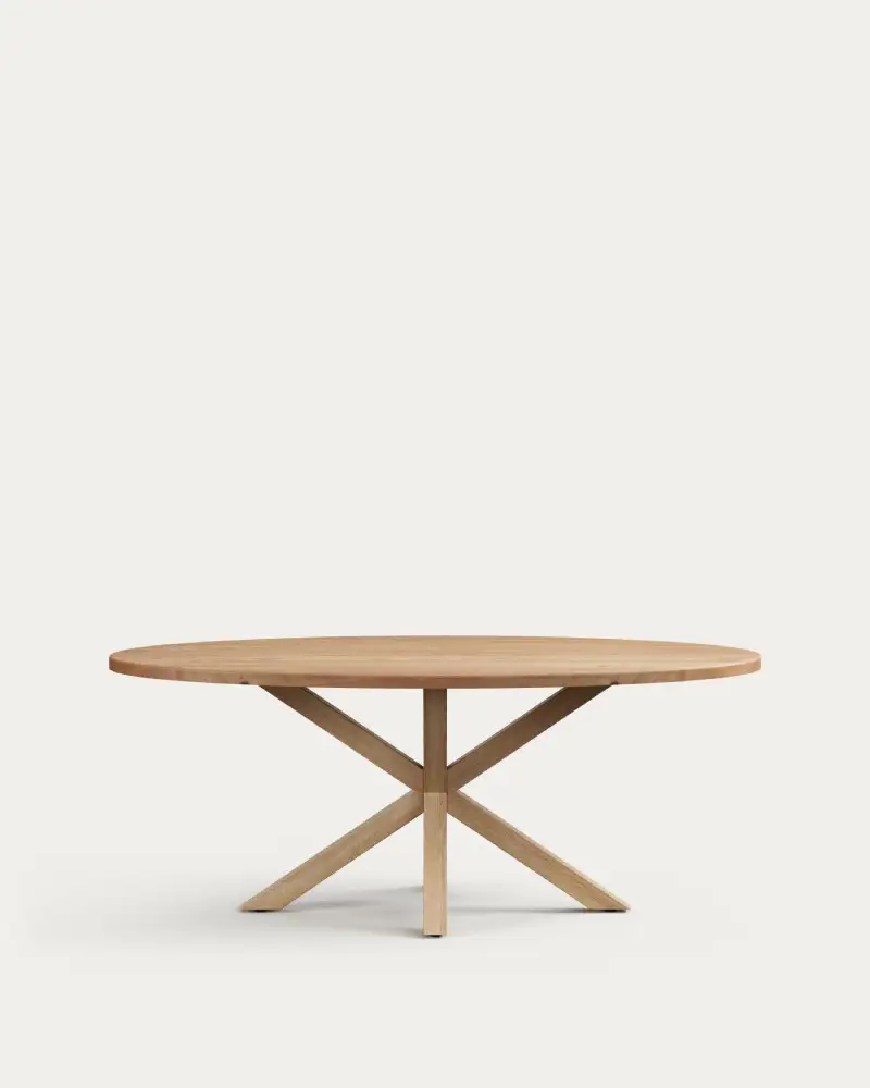 Mesa ovalada Argo de madera maciza de acacia