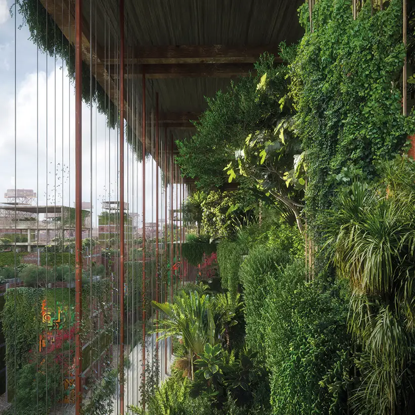 Plantas en la fachada de un edificio