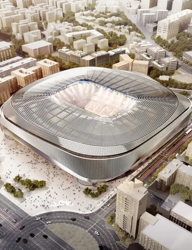 Así es la envolvente metálica que convierte al Santiago Bernabéu en una joya arquitectónica