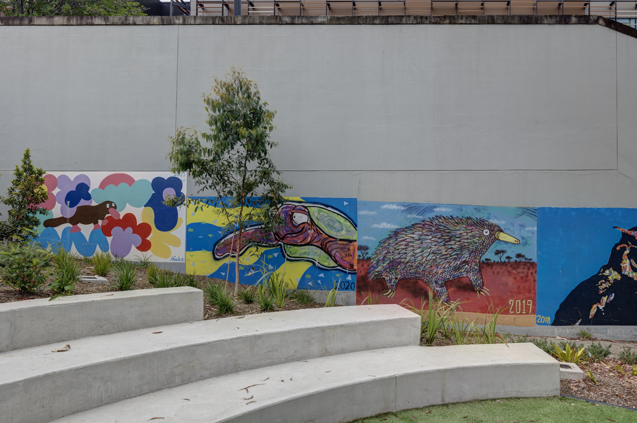 La flora y fauna locales se descubren en diferentes murales por todo el colegio