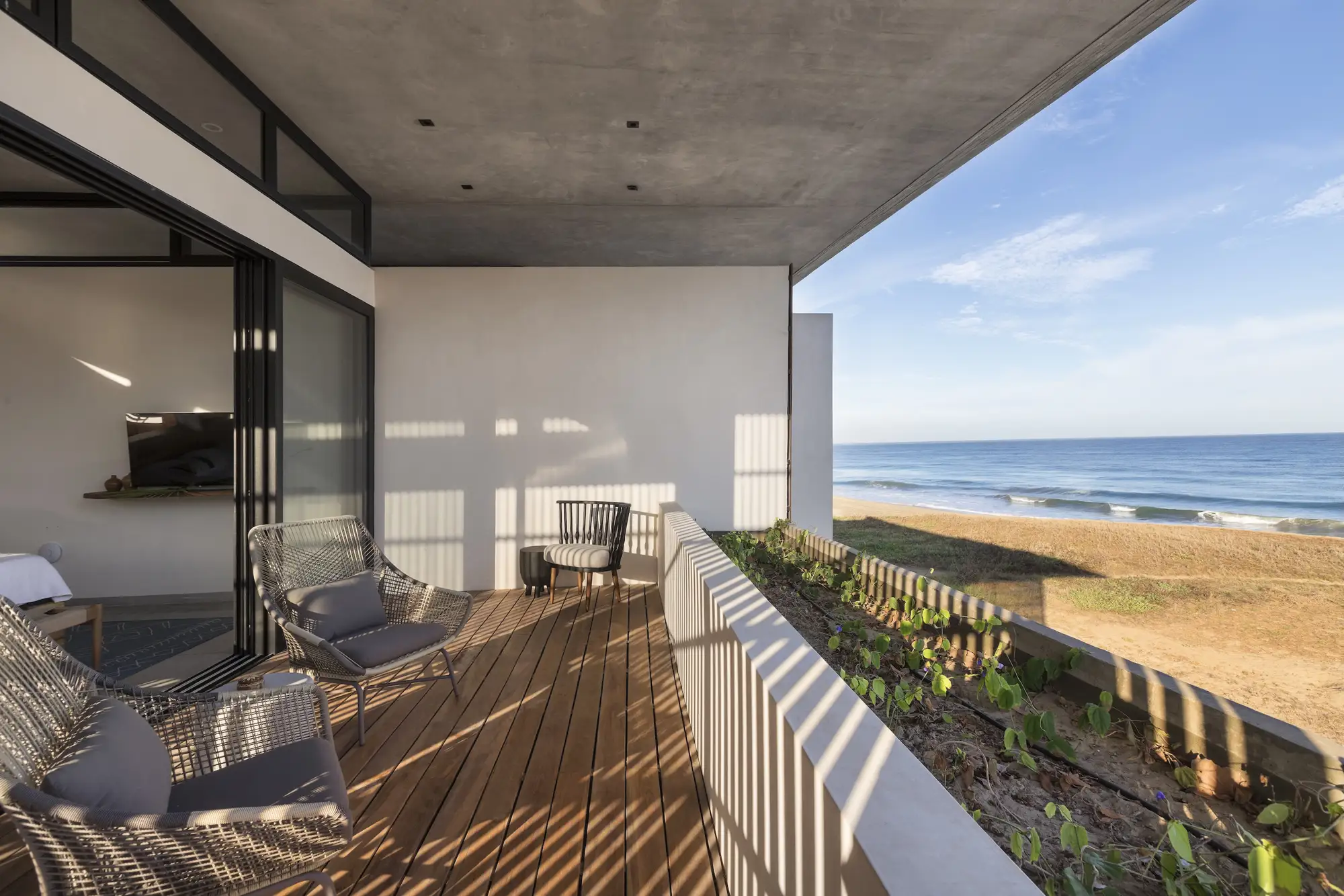 terraza con vistas al mar