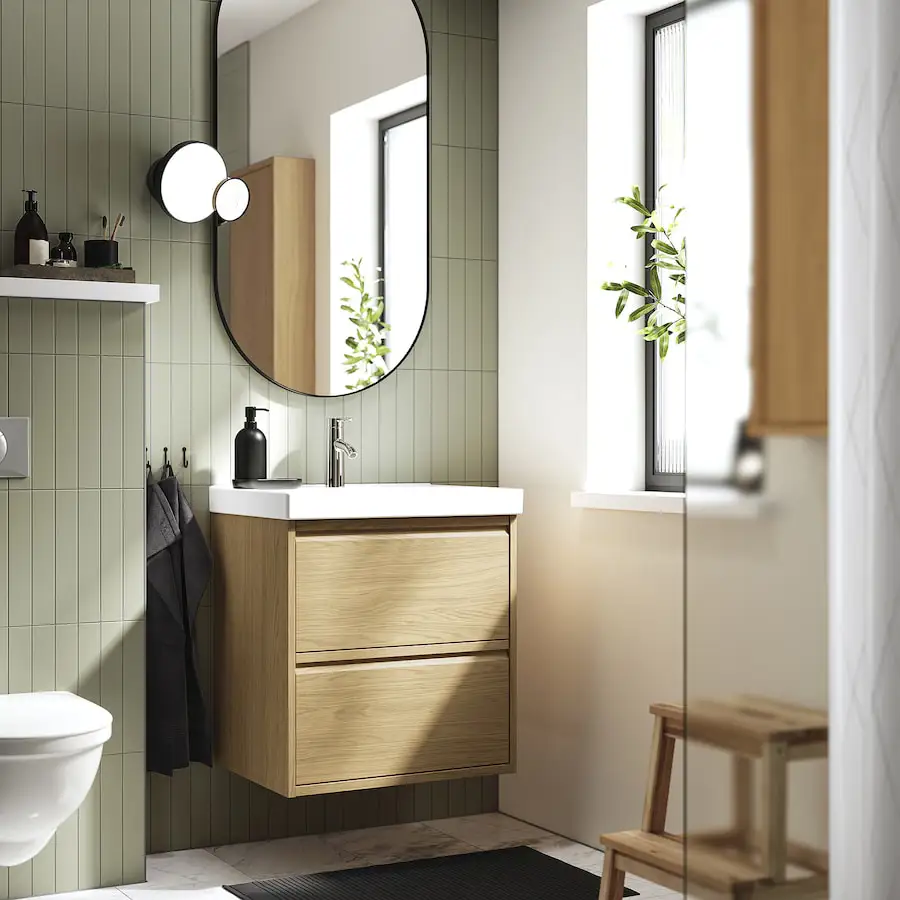 Mueble con lavabo de madera