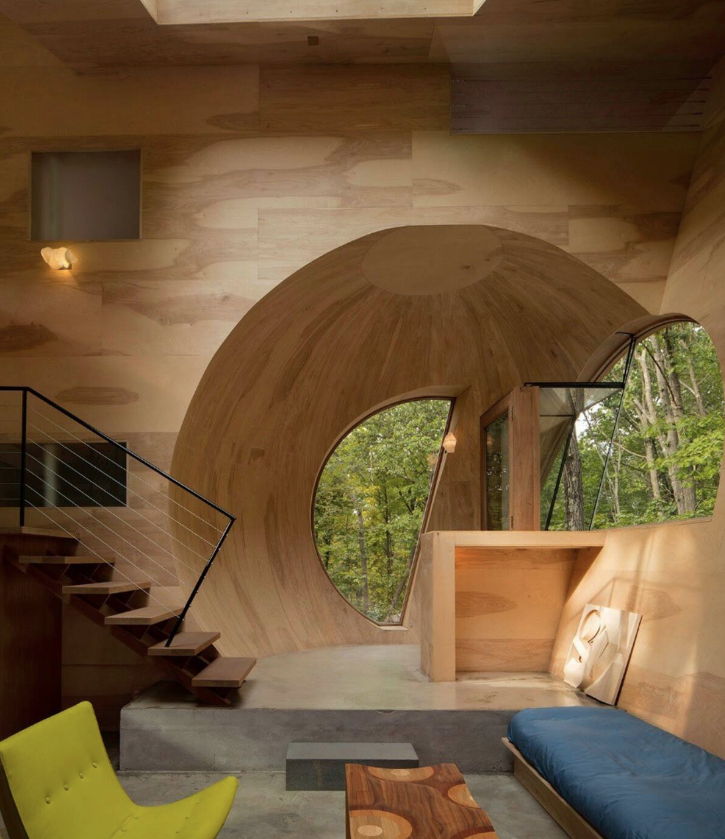 Refugio ecolo´gico en un bosque de Estados Unidos, de Steven Holl Architects