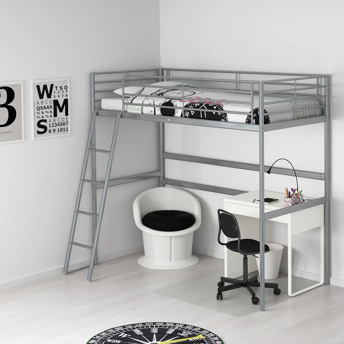 svaerta loft bed frame silver colour  0876312 pe612660 s5