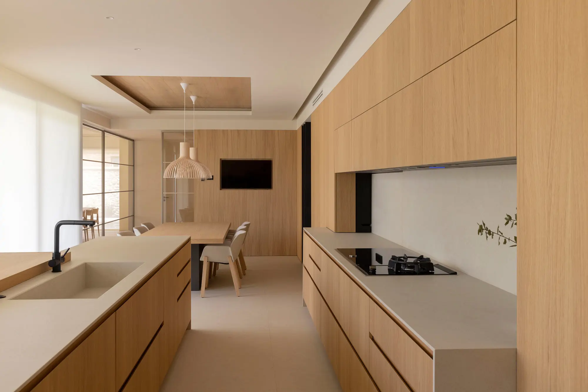 Cocina con superficies de cuarzo