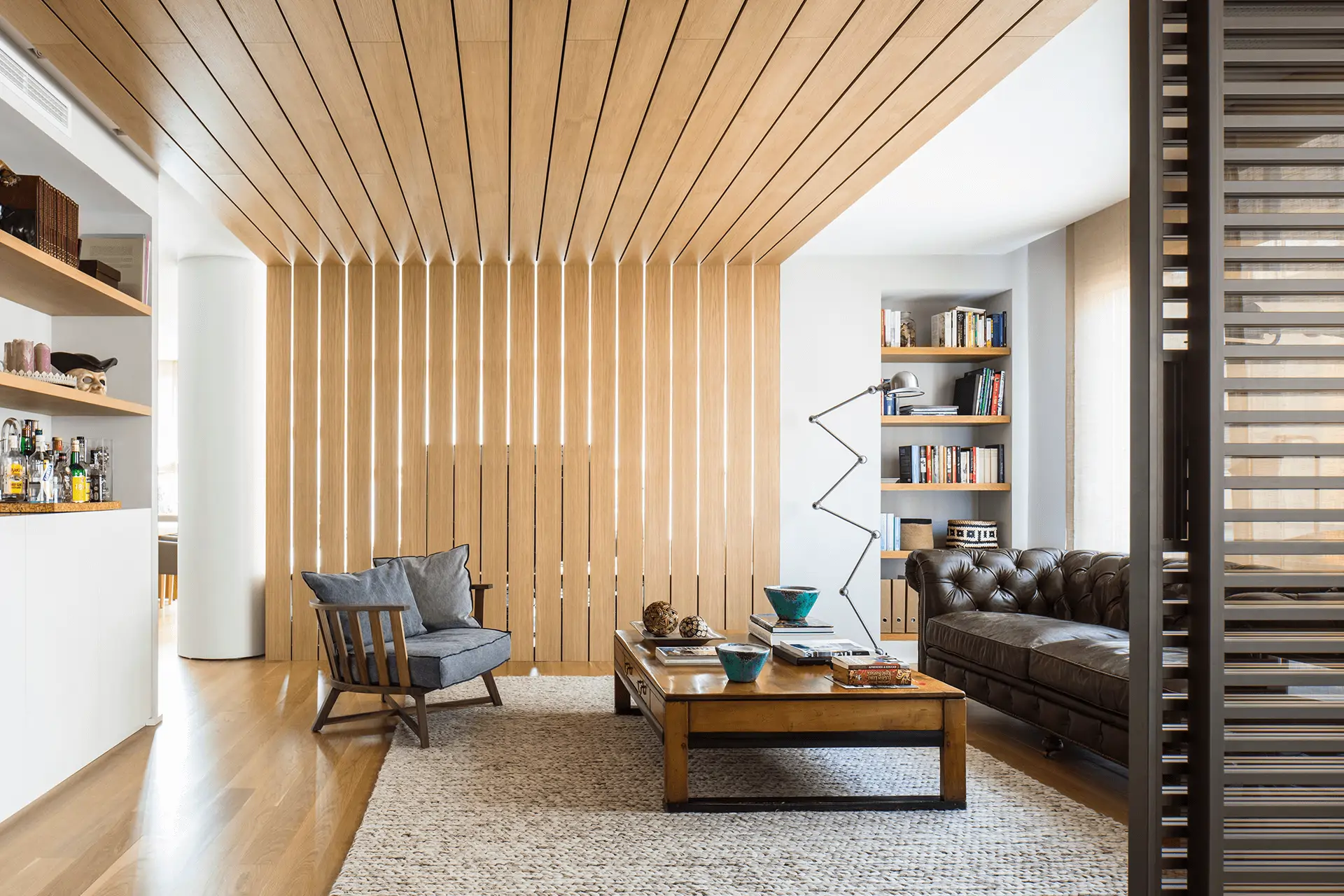Celosías de madera divisorias salón