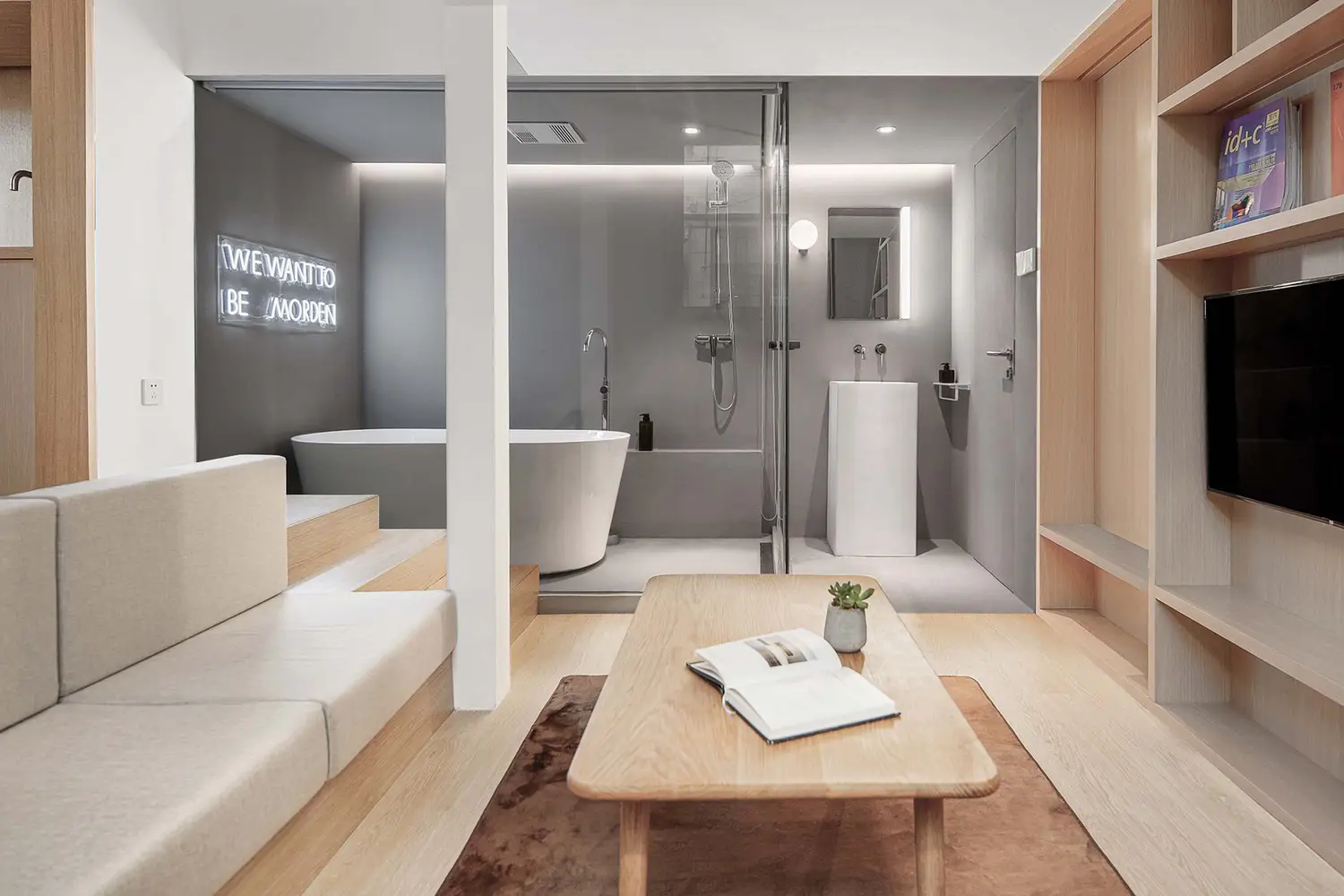 Baño abierto al salón