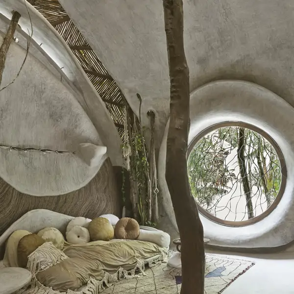 Esta casa de un ecologista está construida sin planos y con árboles que crecen en el interior: "El propio espacio nos guió”