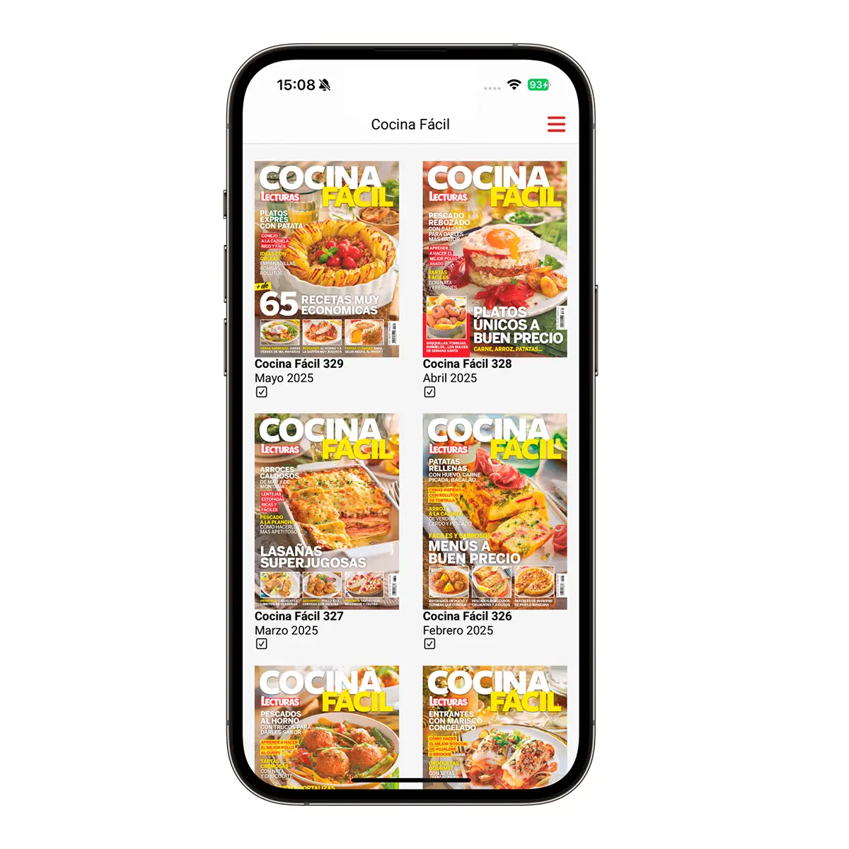 Nueva aplicación con libro de recetas digital de Cocina Fácil