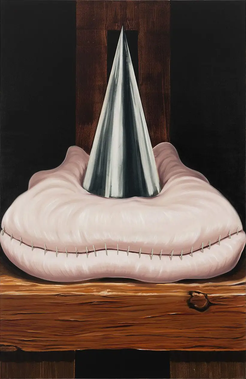 Resting Space (2024), de Edu Carrillo. Óleo sobre lienzo. Medidas: 200 x 130 cm